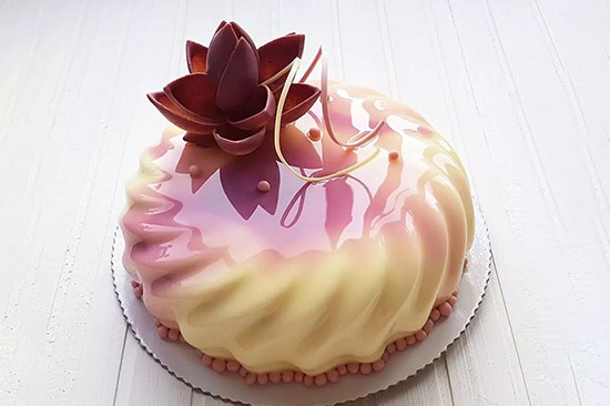 莲花镜面蛋糕